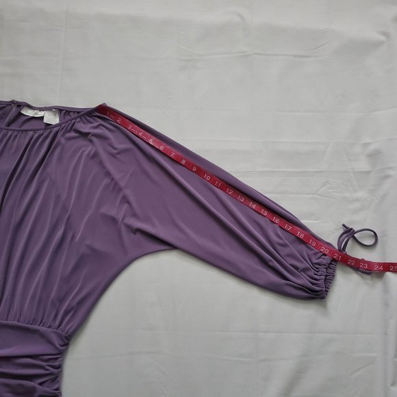 Worthington Women’s 3/4 Balloon Sleeve Ruched Blouse Purple Size Large - Picture 9 of 10